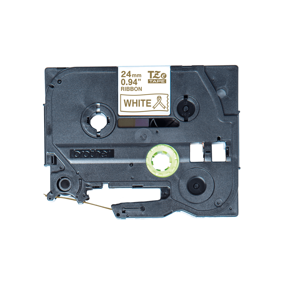 Originele Brother TZe-R254 lintcassette – goud op wit, 24 mm breed 2